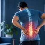 Aesthetic healthcare image featuring a healthy human spine with a calm, wellness-focused background, symbolizing advanced back pain treatment and quality spine healthcare.