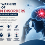 Early warning signs of brain disorders including severe headaches, vision changes, speech difficulties, weakness, balance problems, memory changes, confusion, and seizures.